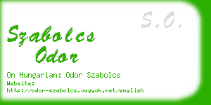 szabolcs odor business card